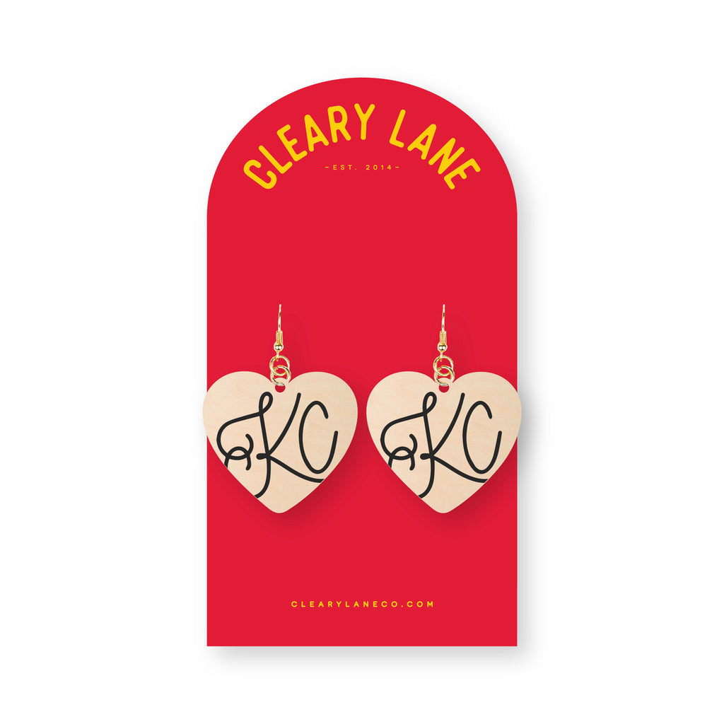 Kansas City Heart Dangle Earrings